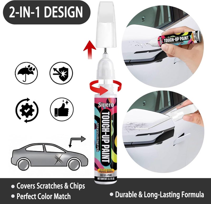 sipero Touch Up Paint Soul Red Crystal Metallic 46V Exact Color Match Scratch Repair Paint Pen for Mazda 3, 6, CX-5, CX-9, CX-30, CX-90 - Image 2